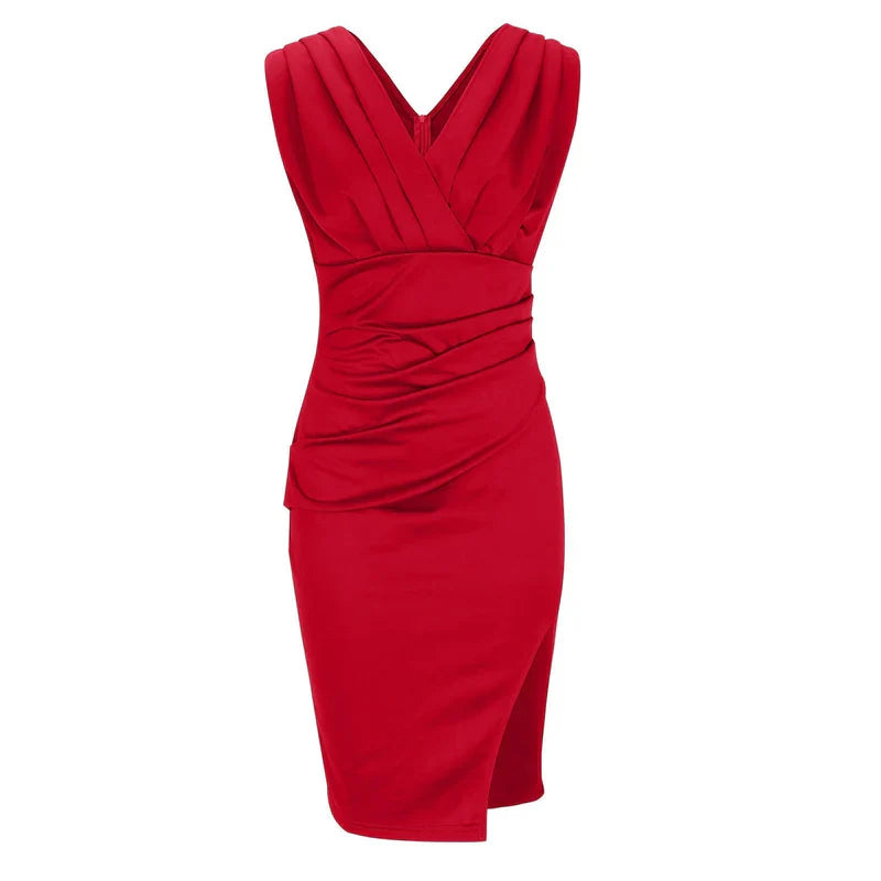 Fresia | Fitted Dress with V-Neckline and Slit™