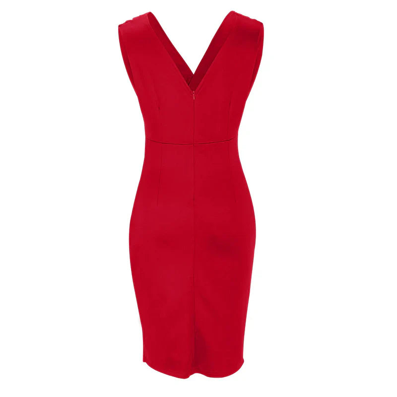 Fresia | Fitted Dress with V-Neckline and Slit™