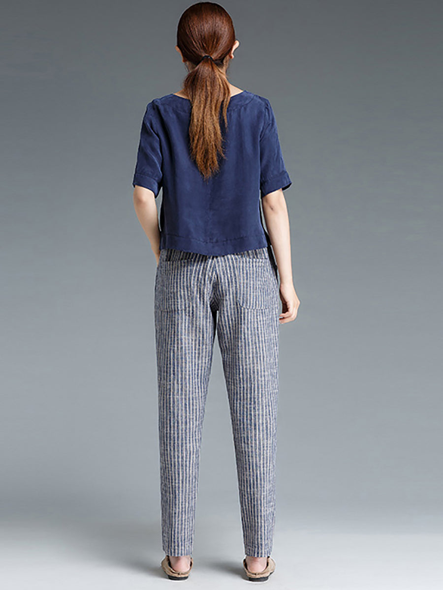 Astrid | Heritage Striped Linen Trousers™
