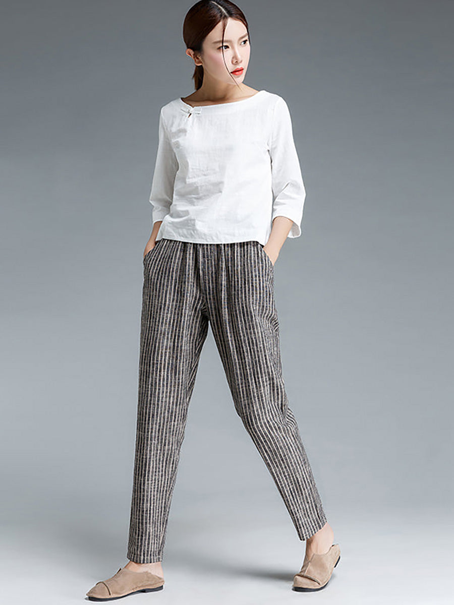 Astrid | Heritage Striped Linen Trousers™