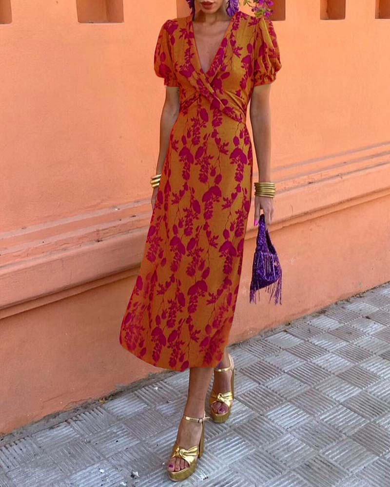 Angelina | Stunning V-Neck Midi Dress™