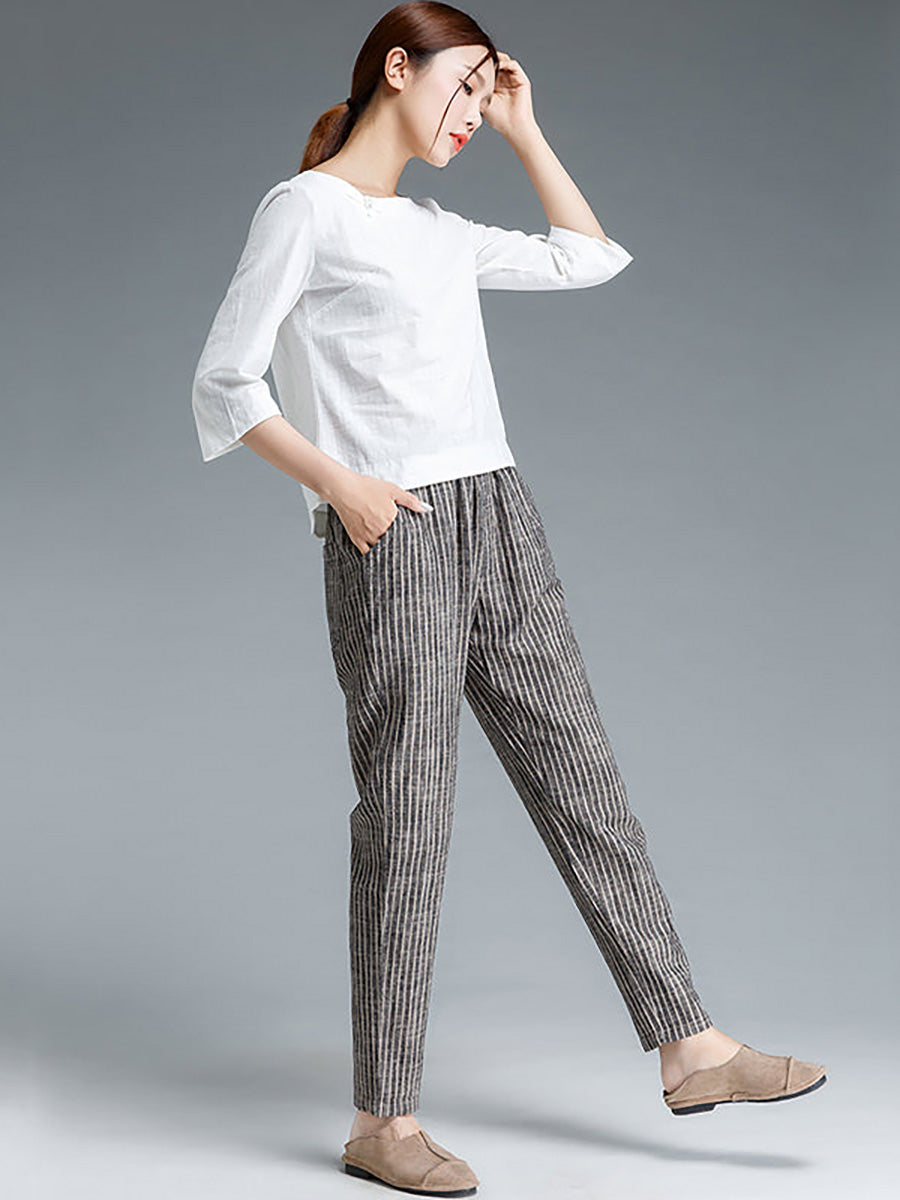 Astrid | Heritage Striped Linen Trousers™