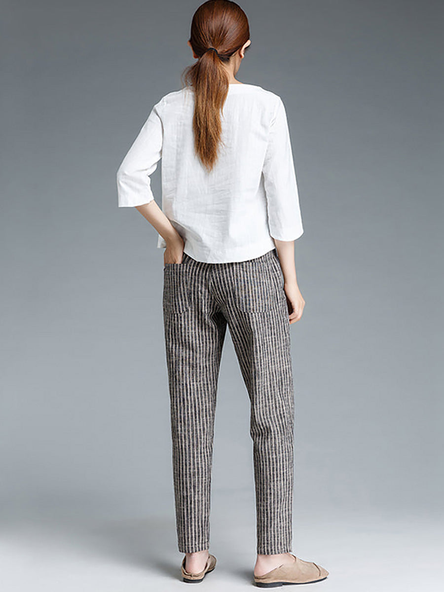 Astrid | Heritage Striped Linen Trousers™