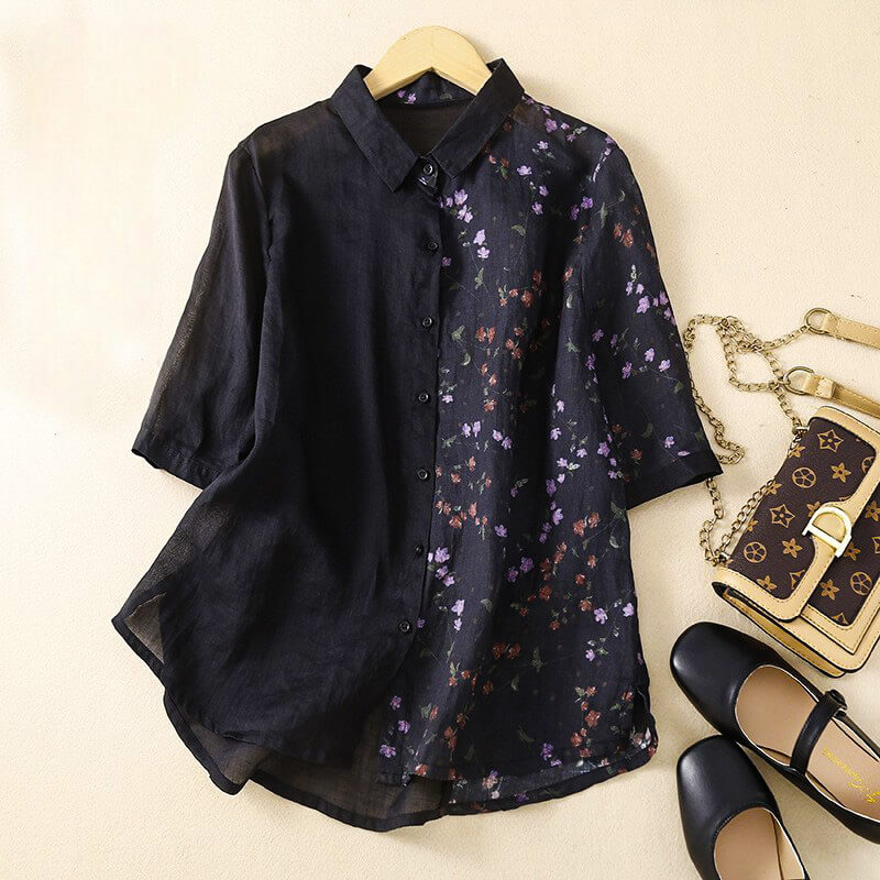 Lila | Dual-Tone Linen Blouse™