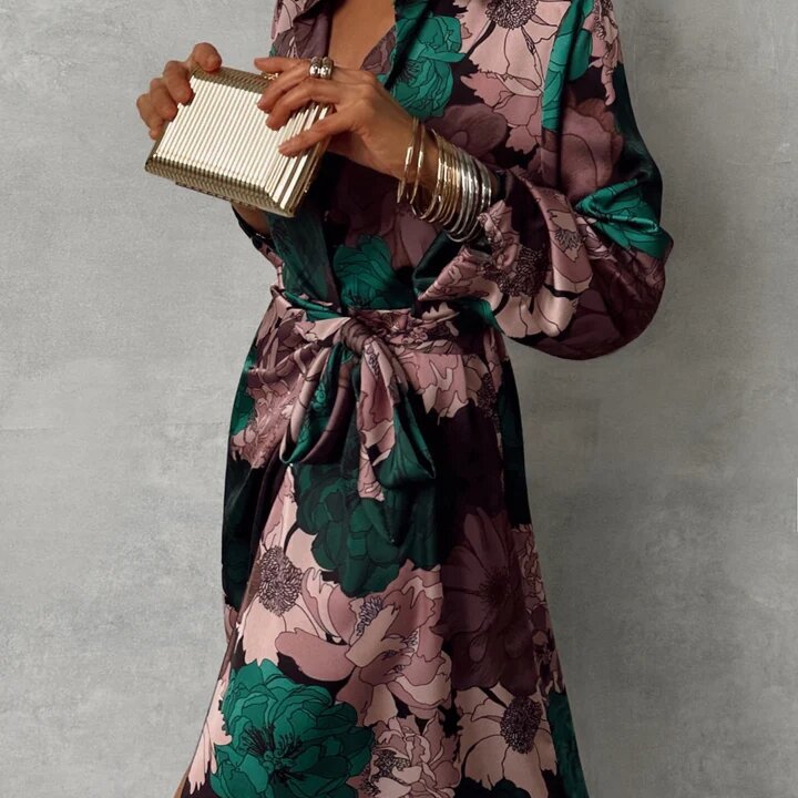 Elira | Floral Elegance V-neck Dress