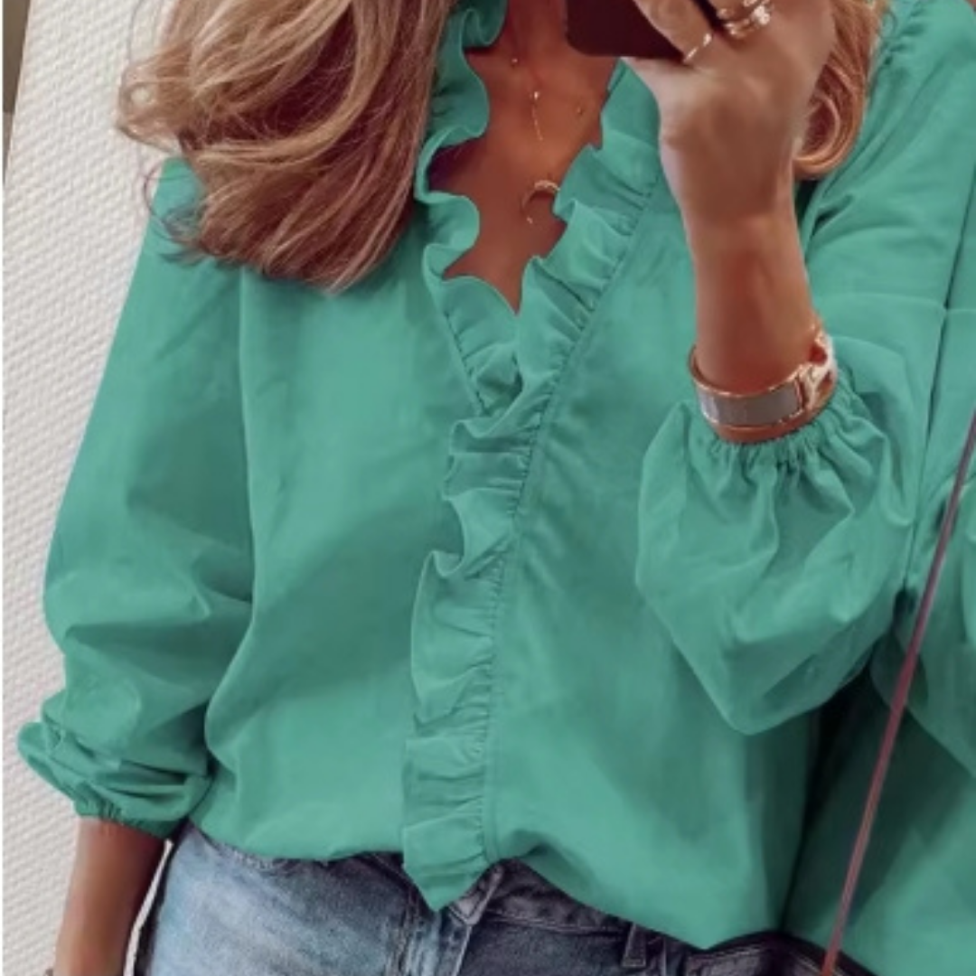 Rachel | Ruffled V-Neck Blouse™