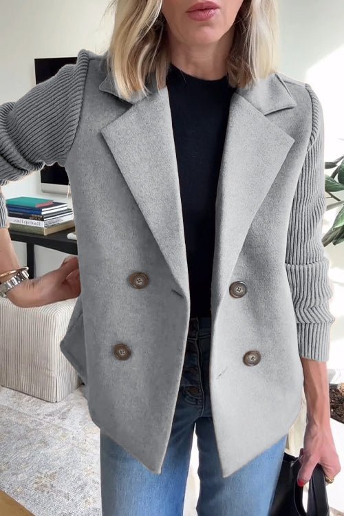 Amory | Elegant Knit-Sleeve Blazer™