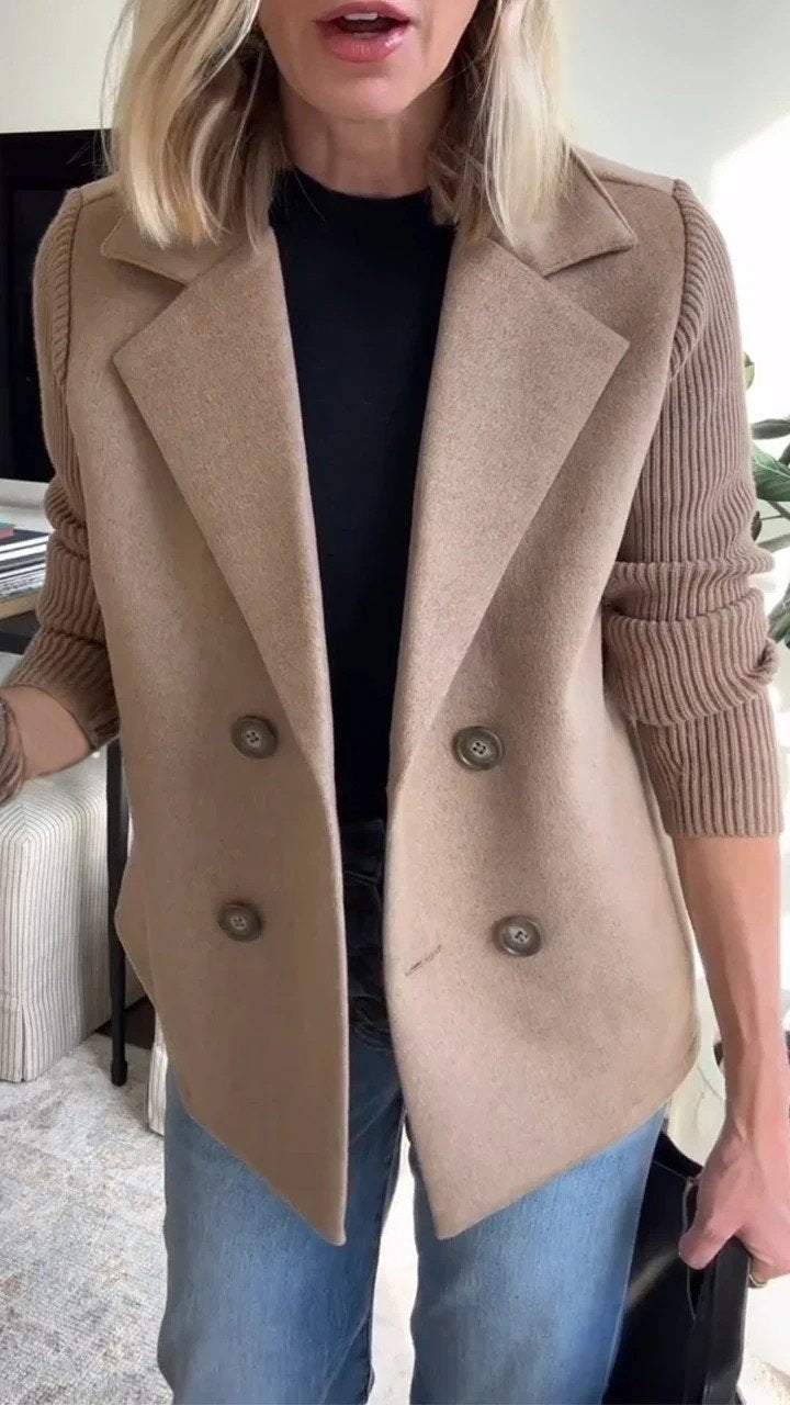 Amory | Elegant Knit-Sleeve Blazer™