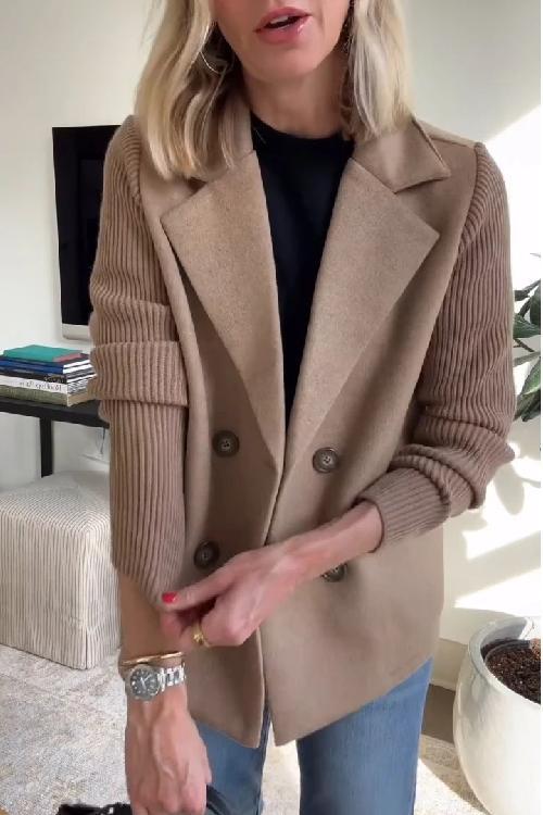 Amory | Elegant Knit-Sleeve Blazer™