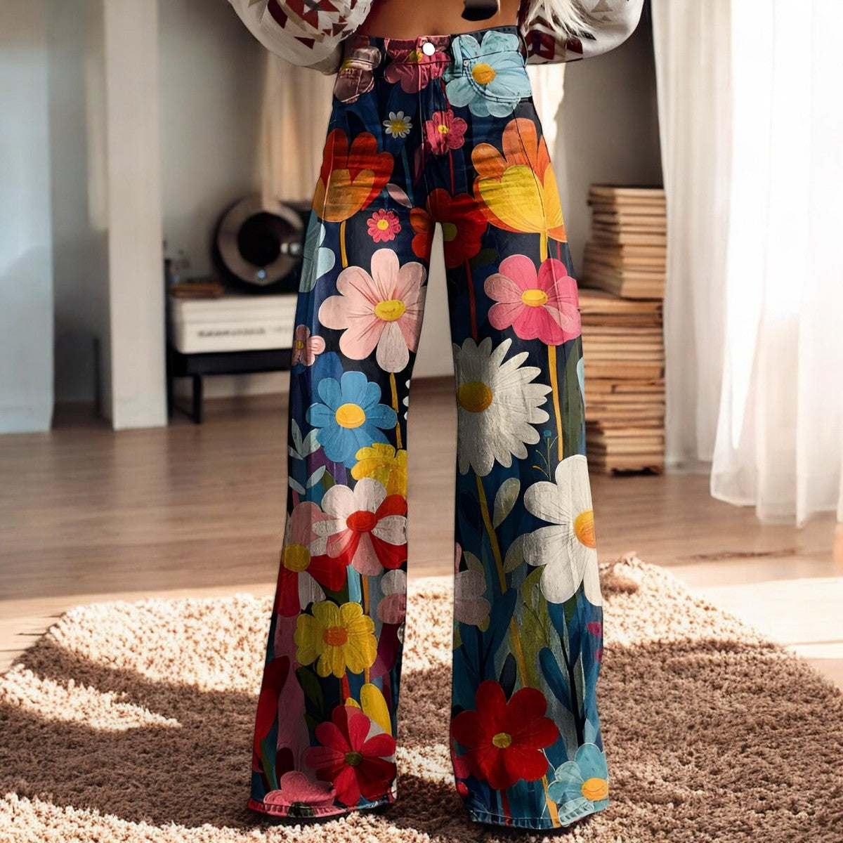 Hannah | Floral Print Wide-Leg Pants™