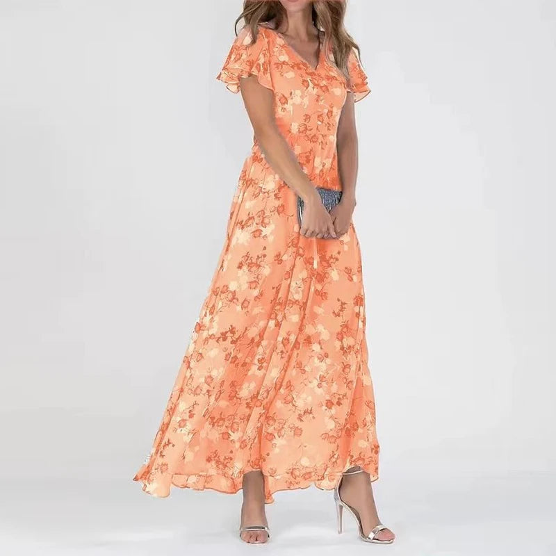 Christa | Elegant V-Neck Maxi Dress™