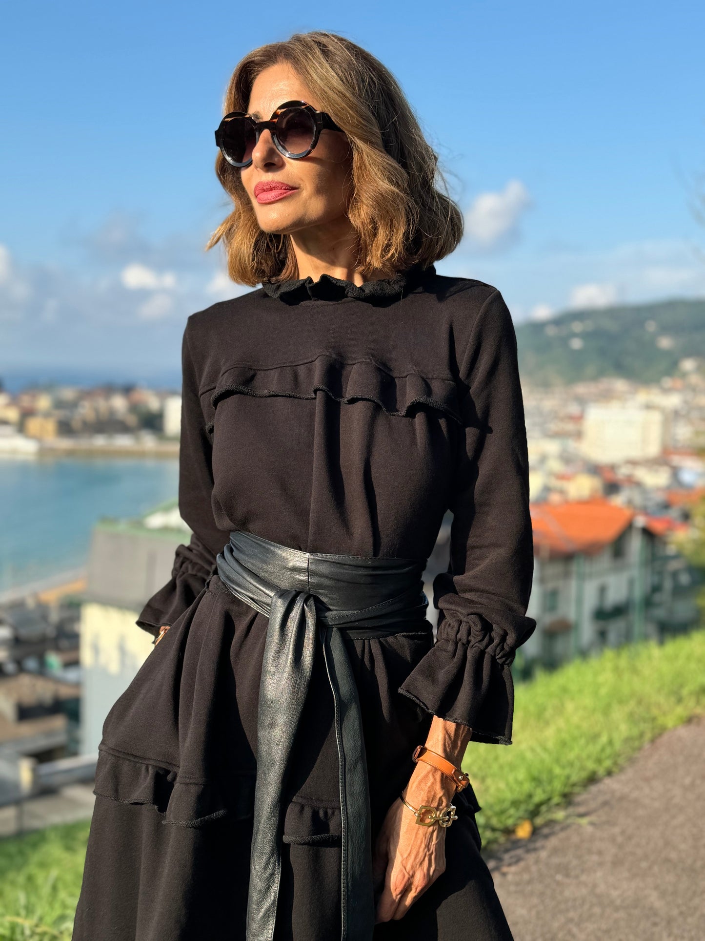 Clara | Black Ruffle Pocket Dress™