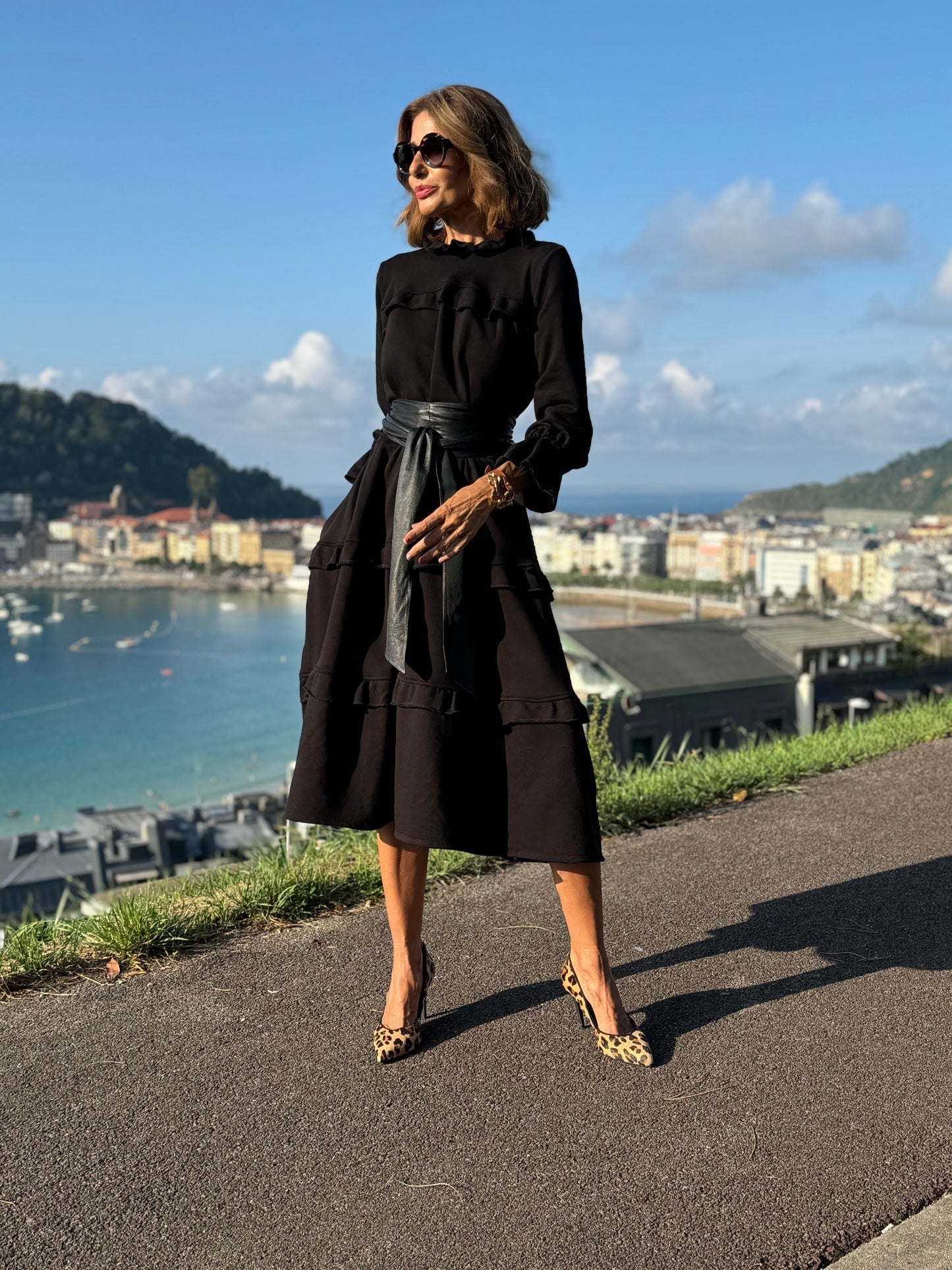 Clara | Black Ruffle Pocket Dress™