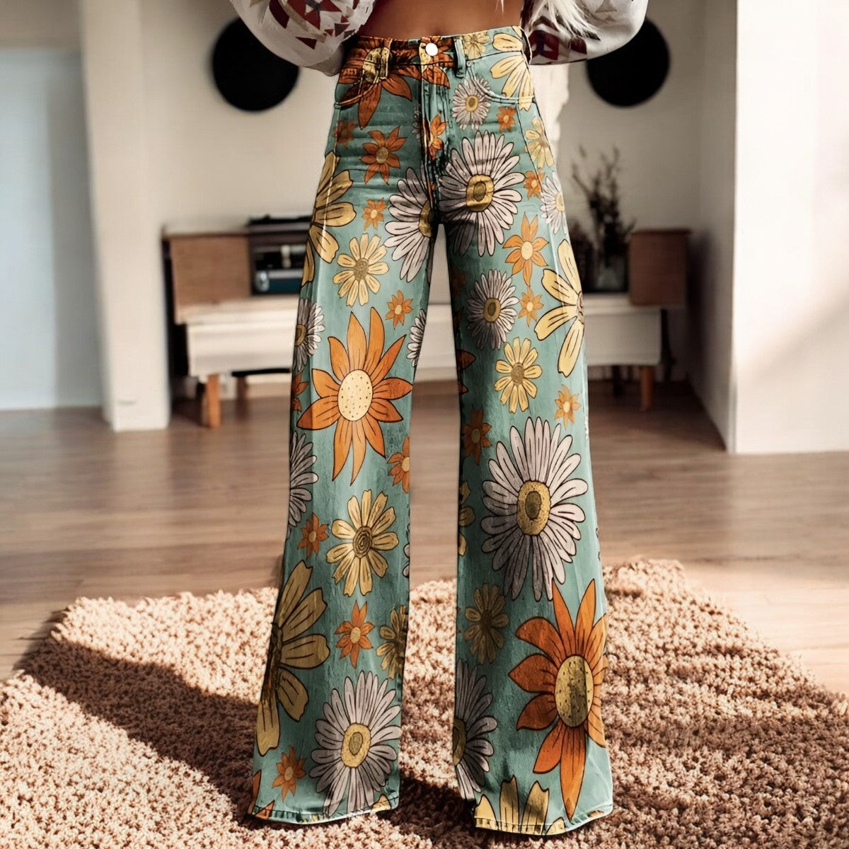 Hannah | Floral Print Wide-Leg Pants™