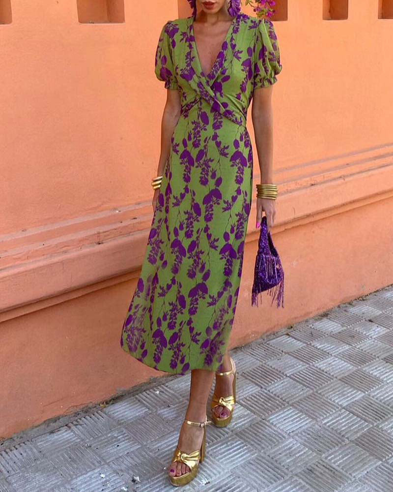 Angelina | Stunning V-Neck Midi Dress™