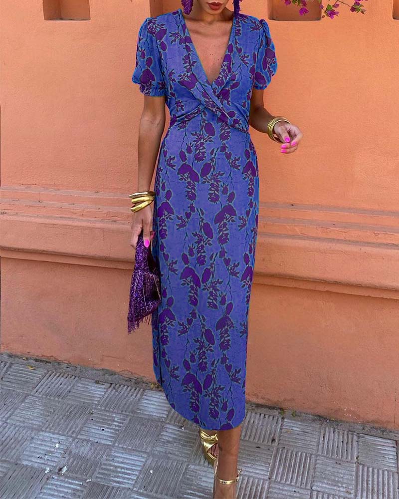 Angelina | Stunning V-Neck Midi Dress™