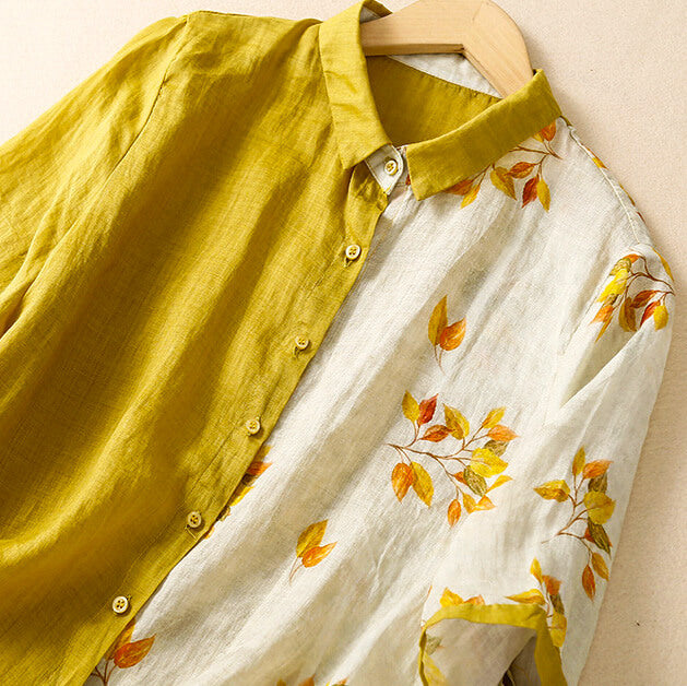 Lila | Dual-Tone Linen Blouse™