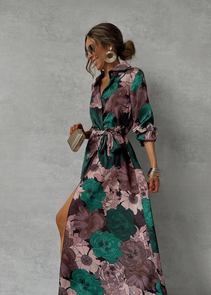 Elira |  Floral Elegance V-neck Dress