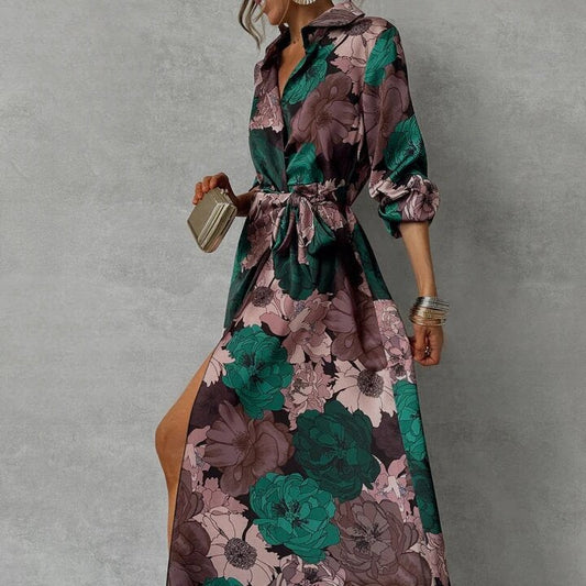 Elira |  Floral Elegance V-neck Dress