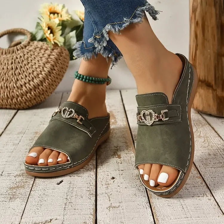 Oyline | Orthopedic Heart Wedge Heel Sandals™