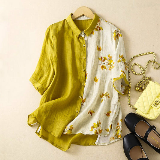 Lila | Dual-Tone Linen Blouse™