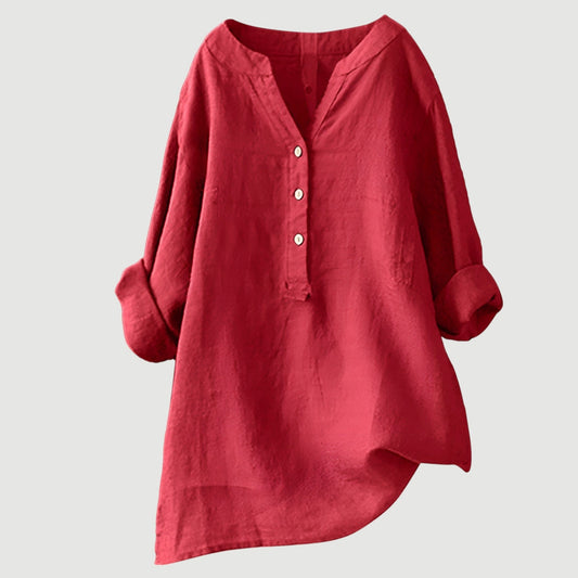 Elysian Bay | Solara Button-Front Linen Shirt™