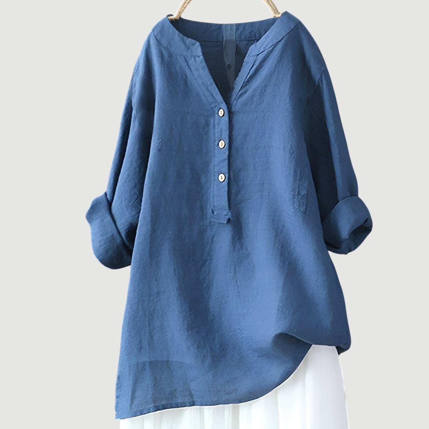 Elysian Bay | Solara Button-Front Linen Shirt™