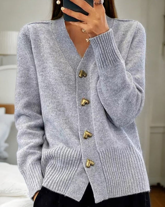 Annabelle | Elegant Heart Button Cardigan™